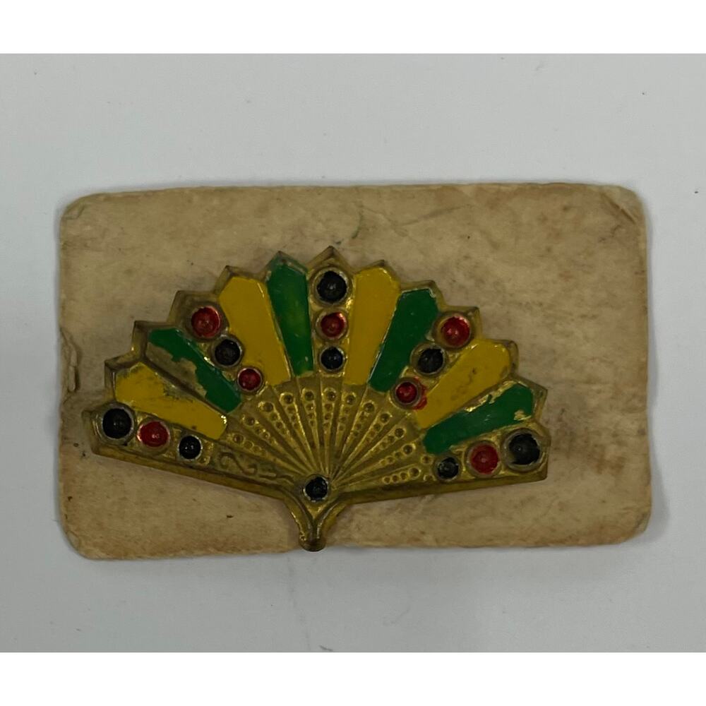Vintage Multicolored Fan Brooch/Pin. WA408